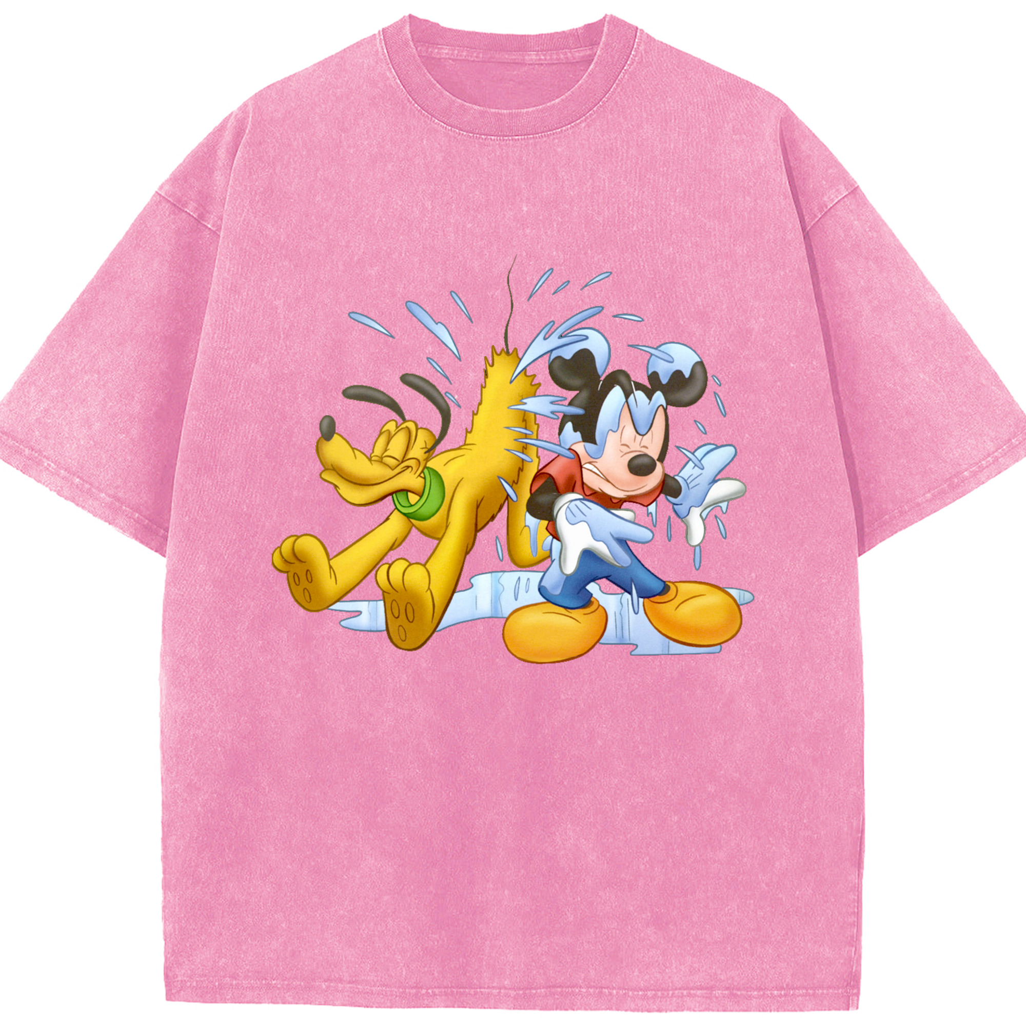 （画像用） ミッキーマウス Mickey Mouse 綿100% ヴィンテージ風 半袖Tシャツ（フロントプリント）